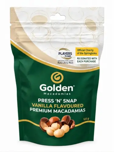 Press 'n' Snap Vanilla Flavoured Macadamias 125g