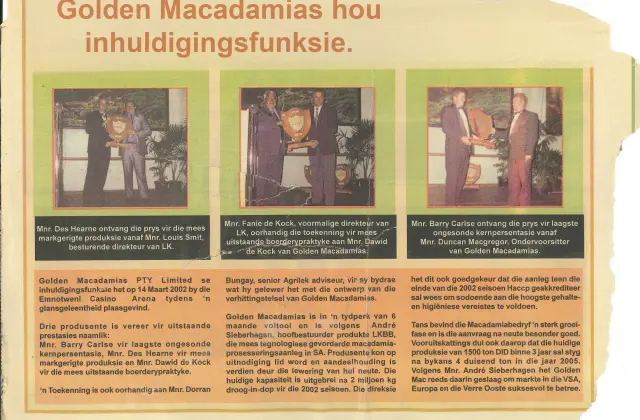 Official Golden Macadamias Inaugural Event